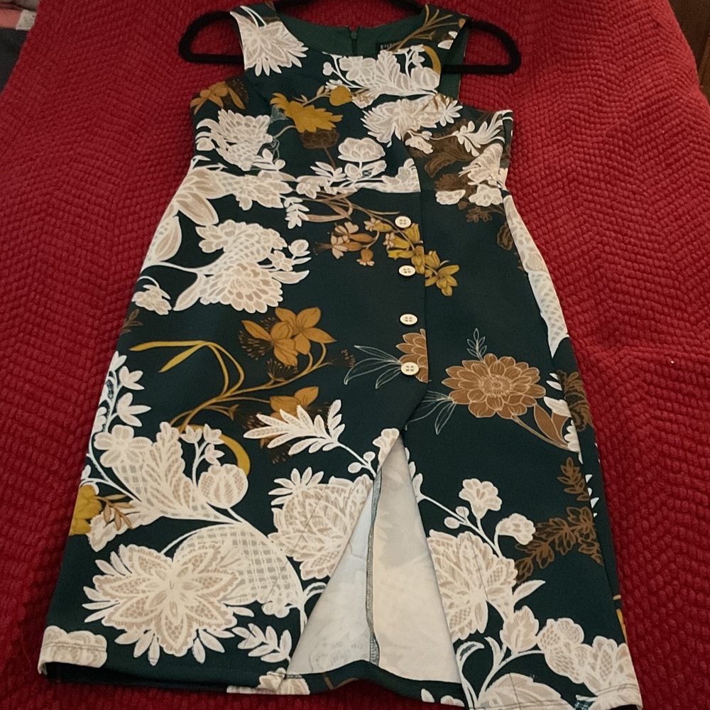 Enfocus Studio Green Floral Kids Dress